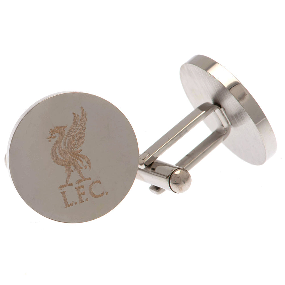 Liverpool FC Stainless Steel Round Cufflinks: 2 - Cufflinks & Tie Slides By Liverpool