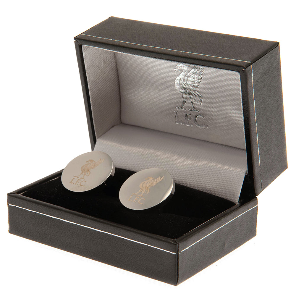 Liverpool FC Stainless Steel Round Cufflinks: 1 - Cufflinks & Tie Slides By Liverpool