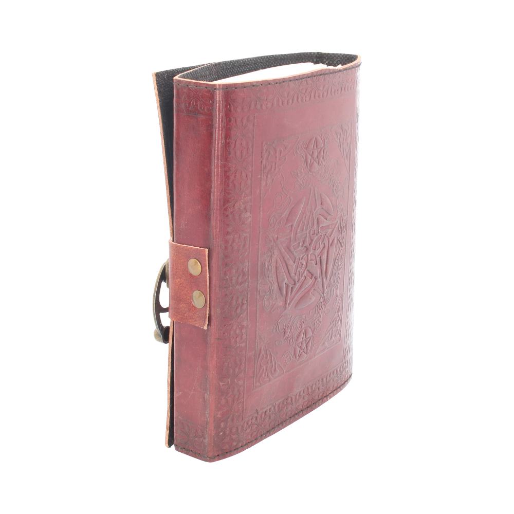 Lockable Pentagram Red Leather Journal 15 x 21cm: 4 - Leather Journals By Gift Moments