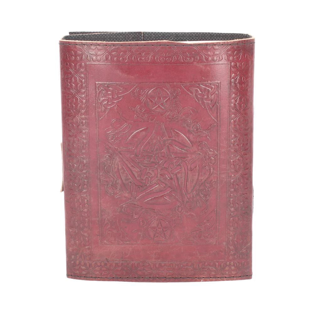 Lockable Pentagram Red Leather Journal 15 x 21cm: 5 - Leather Journals By Gift Moments