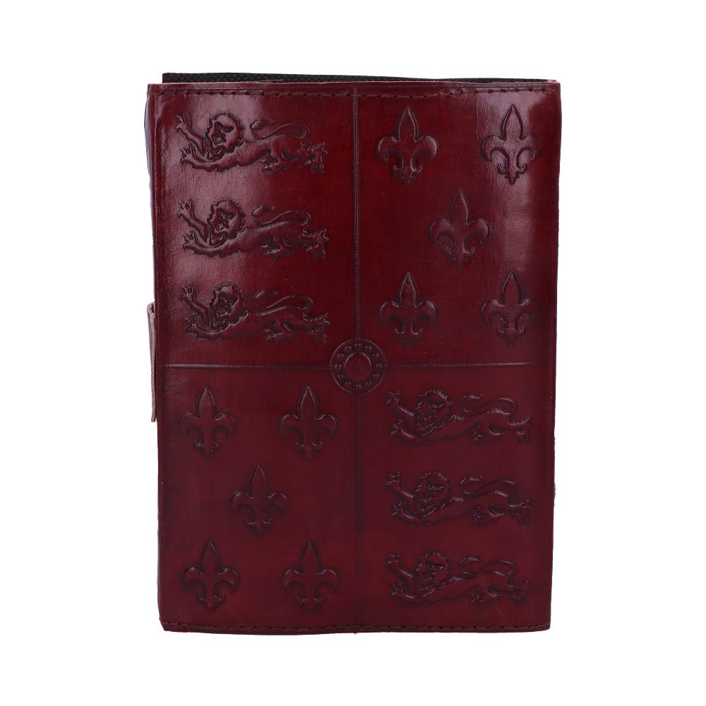 Lockable Red Leather Medieval Embossed Journal: 4 - Leather Journals By NN Designs