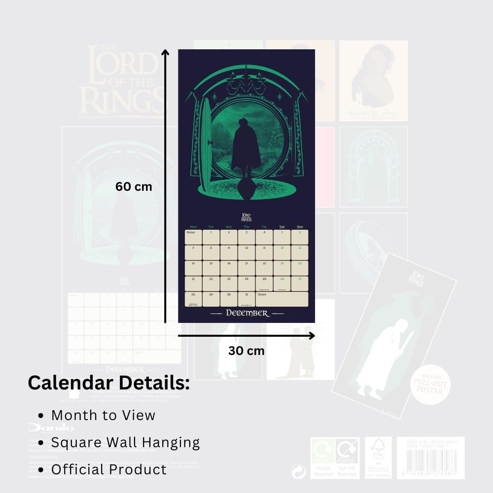 The Lord Of The Rings Square Calendar 2026: 5 - Calendars By The Lord Of The Rings