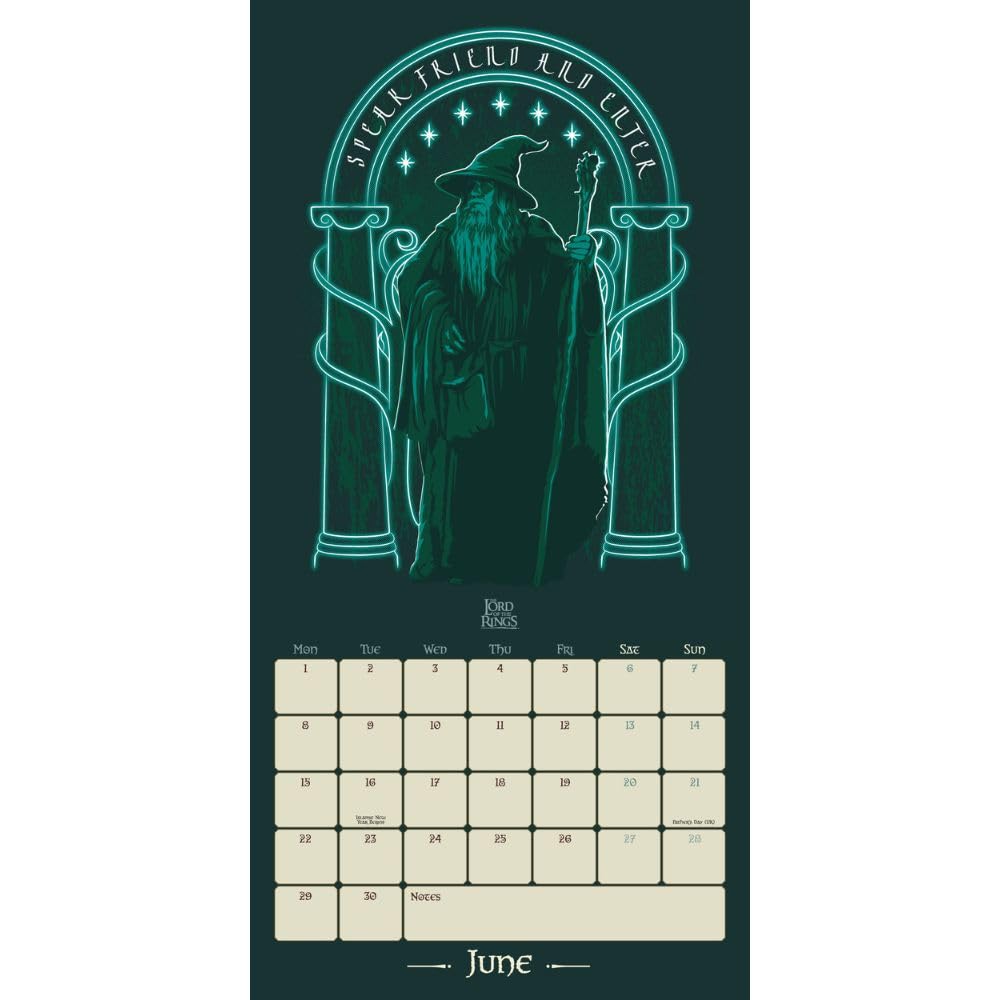 The Lord Of The Rings Square Calendar 2026: 2 - Calendars By The Lord Of The Rings