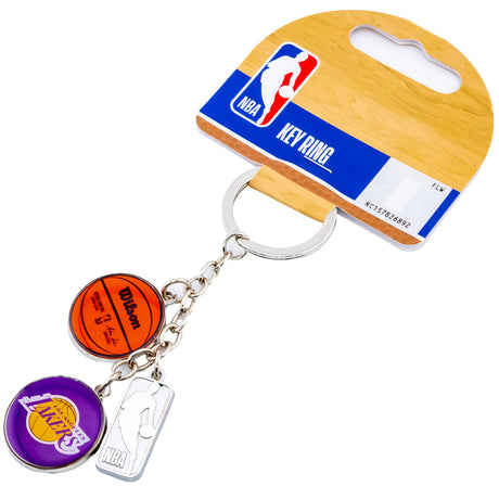 Los Angeles Lakers Charm Keyring: 3 - Keyrings By American Sports