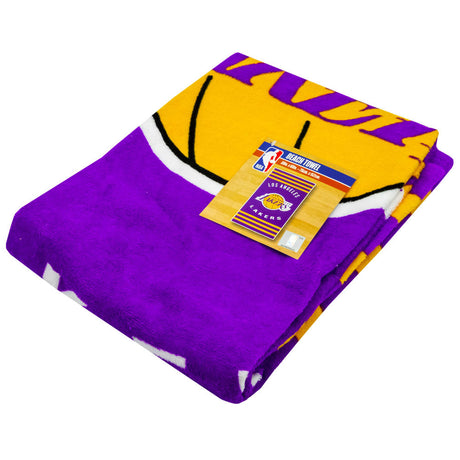 Los Angeles Lakers Stripe Beach Towel: 2 - Towels By American Sports