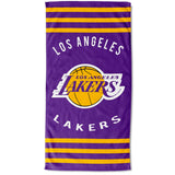 Los Angeles Lakers Stripe Beach Towel: 1 - Towels By American Sports