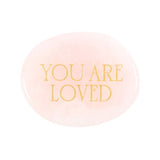 You Are Loved Rose Quartz Crystal Palm Stone: 3 - By Gift Moments