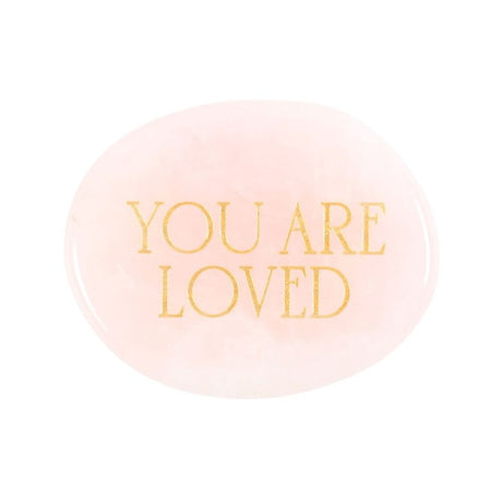 You Are Loved Rose Quartz Crystal Palm Stone: 3 - By Gift Moments