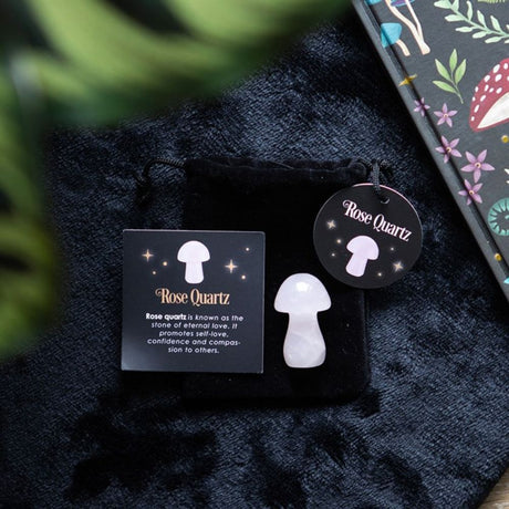 Magical Rose Quartz Crystal Mushroom: 1 - By Gift Moments