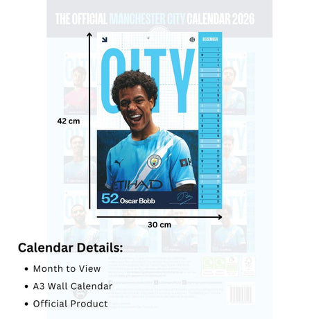 Manchester City FC A3 Calendar 2026: 5 - Calendars By Manchester City