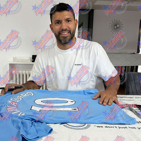 Aguero Signed Manchester City FC Shirt: 2 - Signed Memorabilia By Manchester City