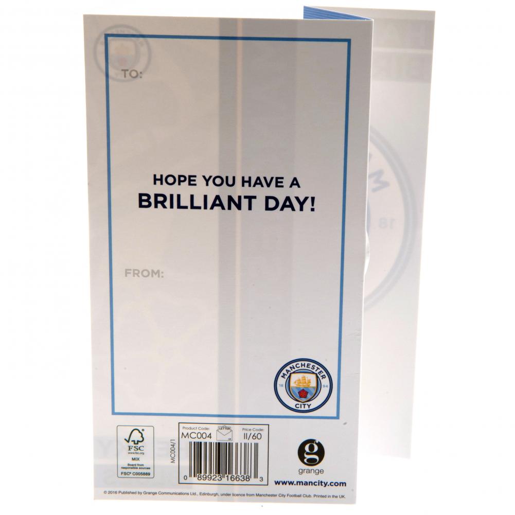 Manchester City FC Sky Blues Birthday Card: 3 - Greeting Cards By Manchester City