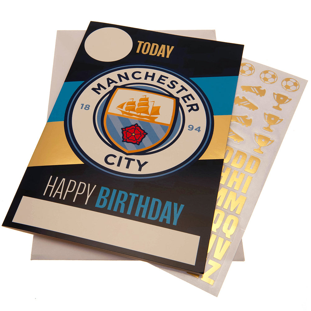 Manchester City FC Birthday Card With Stickers: 1 - Greeting Cards By Manchester City