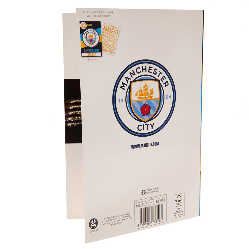 Manchester City FC Birthday Card With Stickers: 5 - Greeting Cards By Manchester City