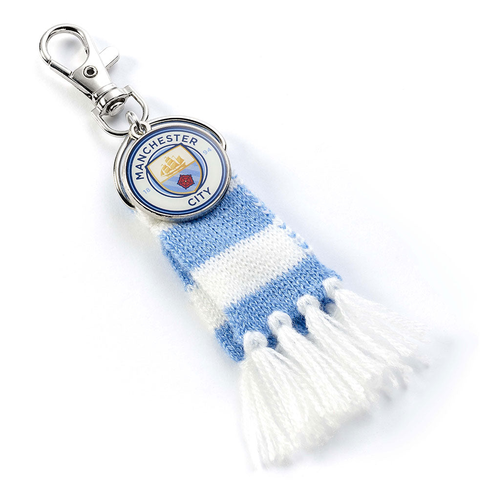 Manchester City FC Blue Bar Scarf Bag Charm: 1 - Keyrings By Manchester City