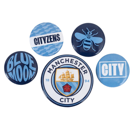 Manchester City FC Button Badge Set: 1 Badges By Manchester City