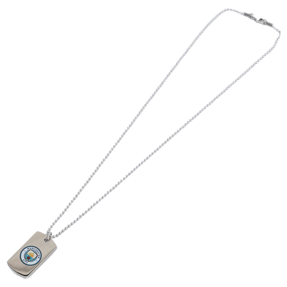 Manchester City FC Colour Crest Dog Tag & Chain: 4 - Necklaces By Manchester City