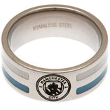 Manchester City FC Colour Stripe Ring Medium: 1 - Jewellery By Manchester City