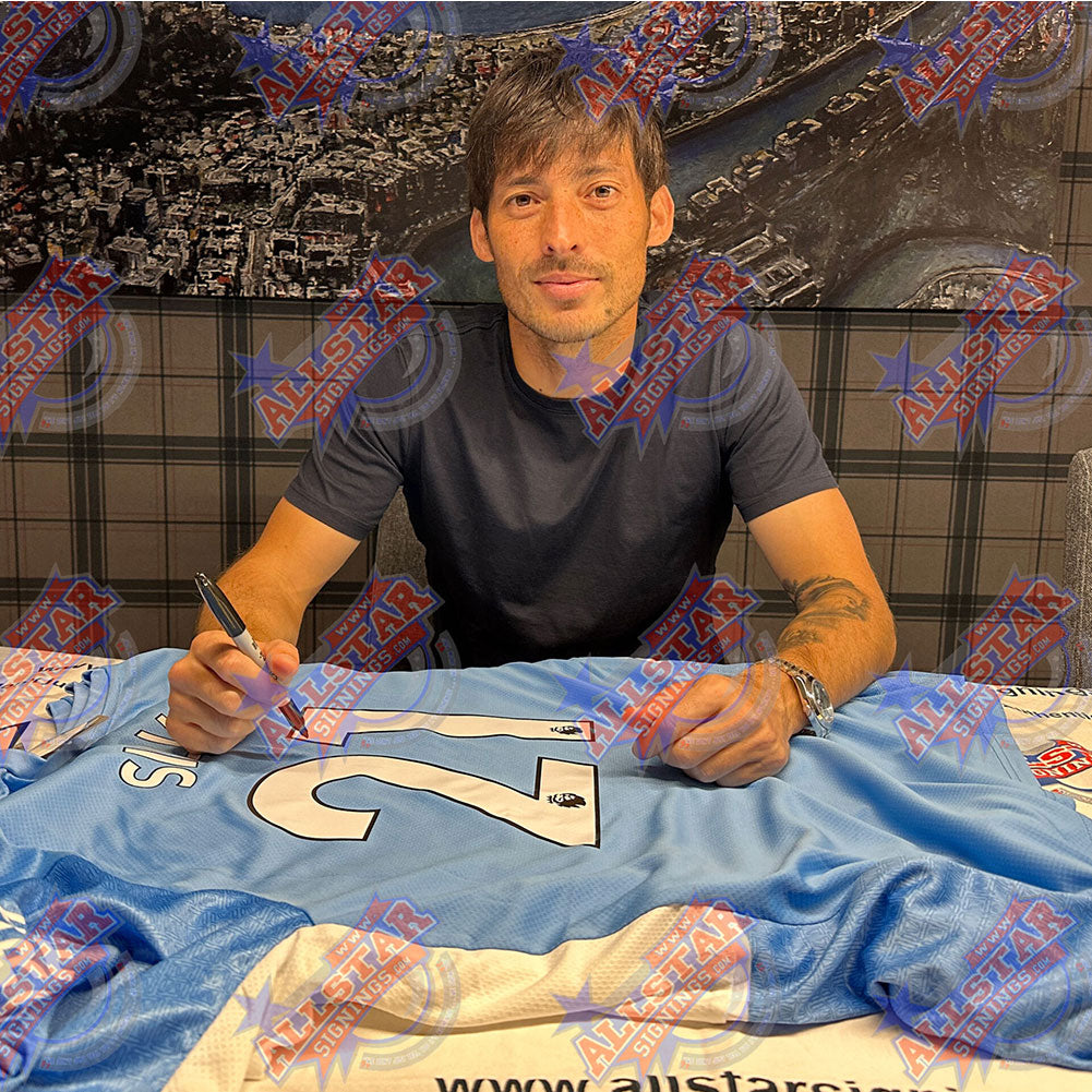 David Silva Signed Framed Manchester City Shirt: 2 - Signed Memorabilia By Manchester City