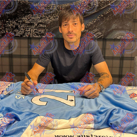 David Silva Signed Framed Manchester City Shirt: 2 - Signed Memorabilia By Manchester City