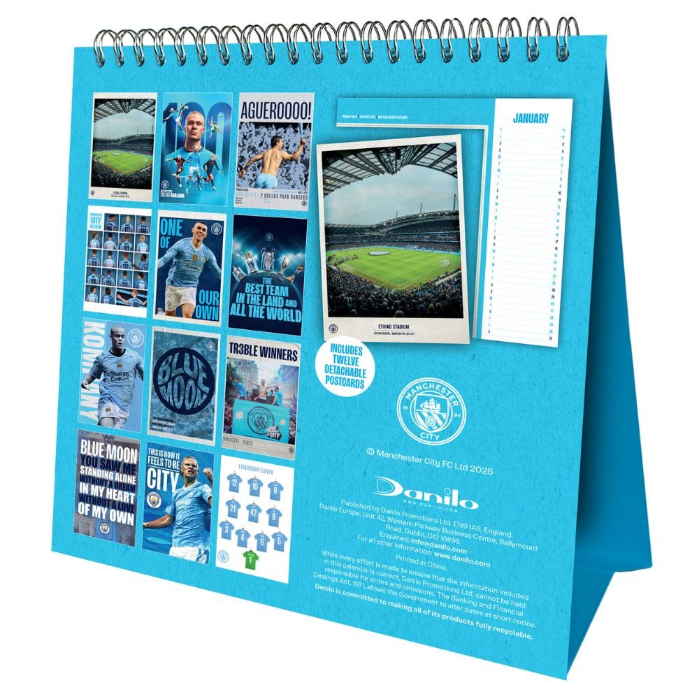 Manchester City FC Desktop Calendar 2026: 3 - Calendars By Manchester City