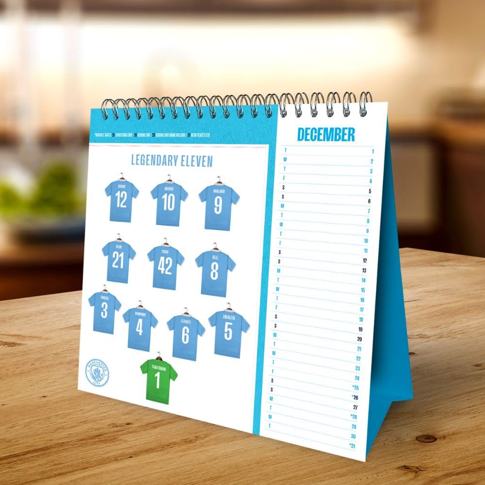 Manchester City FC Desktop Calendar 2026: 4 - Calendars By Manchester City