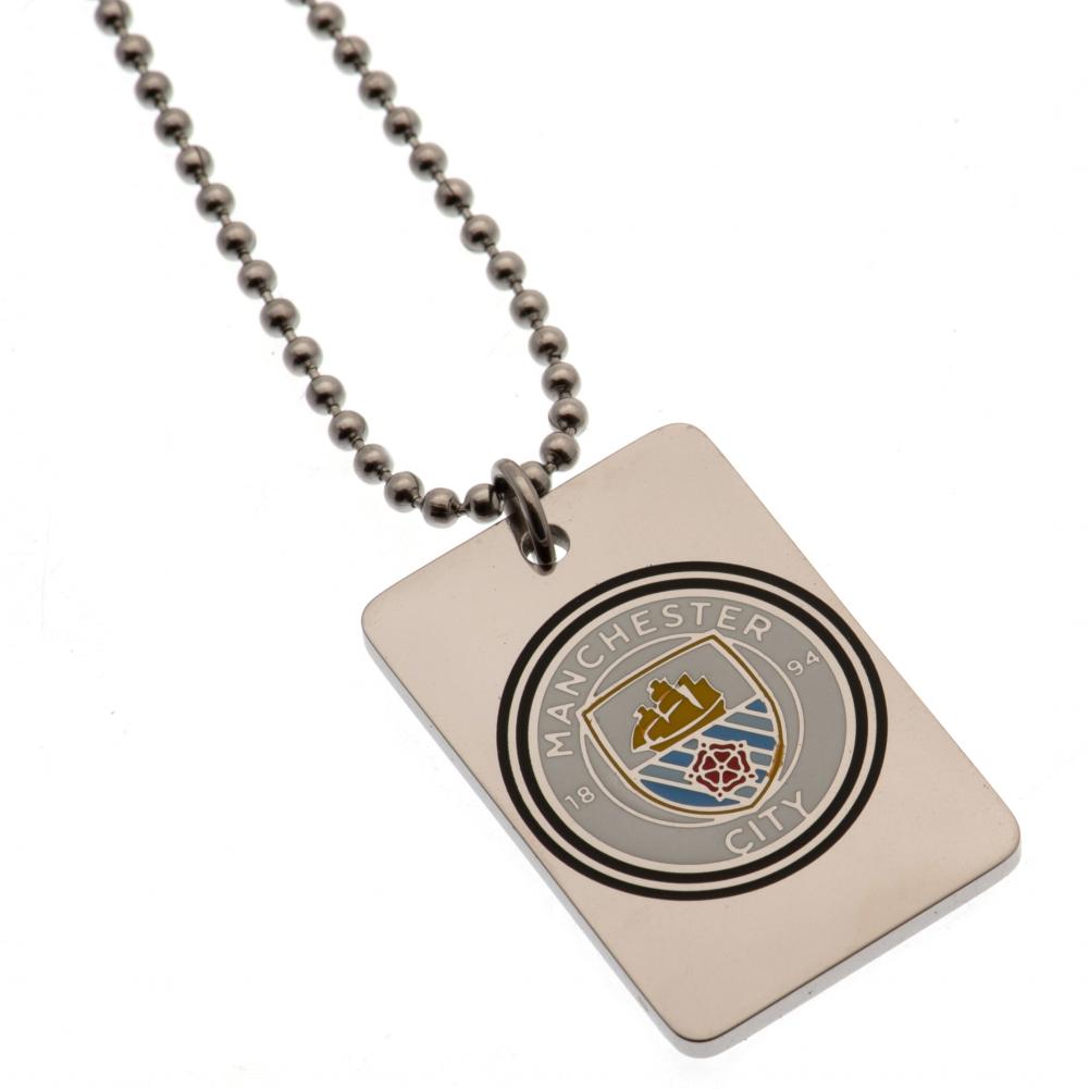 Manchester City FC Enamel Crest Dog Tag & Chain: 2 - Jewellery By Manchester City