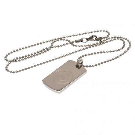 Manchester City FC Engraved Dog Tag & Chain: 3 - Jewellery By Manchester City