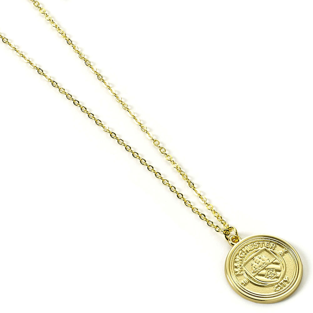 Manchester City FC Gold Finish Crest Necklace: 2 - Necklaces By Manchester City