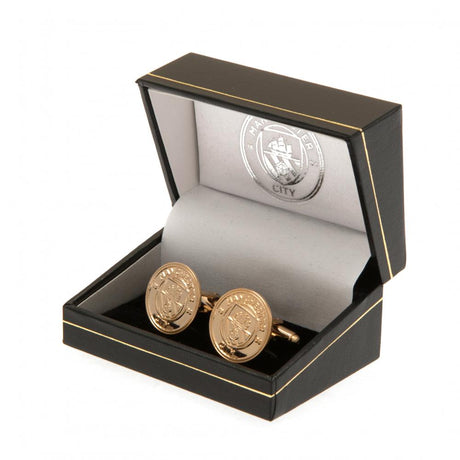 Manchester City FC Gold Plated Cufflinks: 1 Cufflinks & Tie Slides By Manchester City
