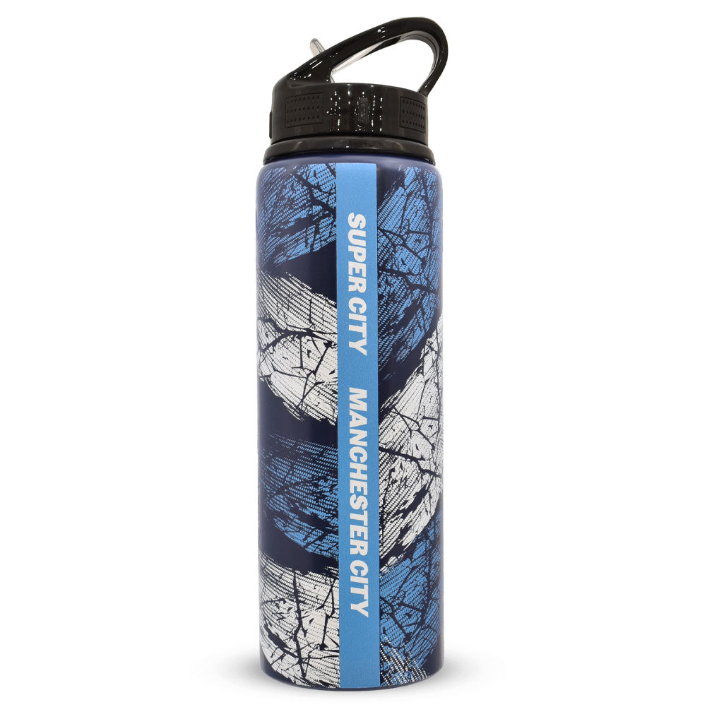 Manchester City FC HD Printed Aluminium Drinks Bottle: 2 - Water Bottles By Manchester City