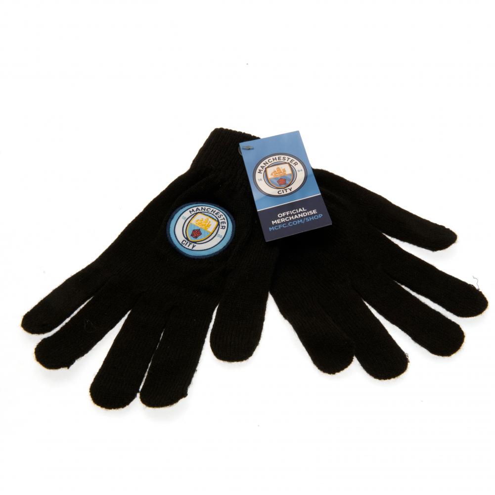 Manchester City FC Knitted Gloves Junior: 3 - Gloves By Manchester City