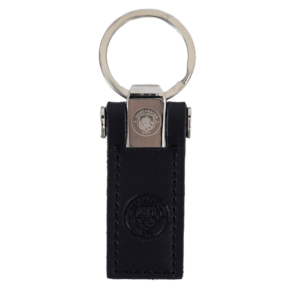 Manchester City FC Leather key Fob: 2 Keyrings By Manchester City