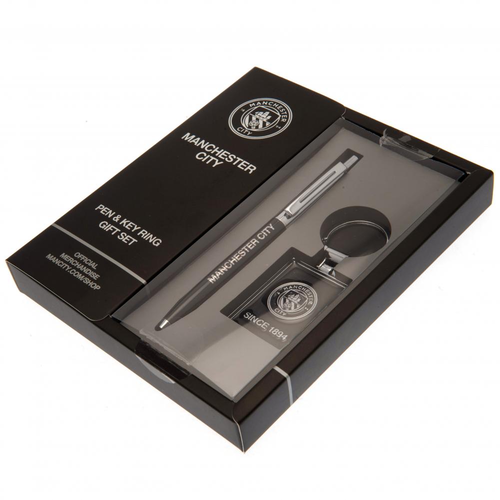 Manchester City FC Pen & Keyring Set: 4 - Keyrings By Manchester City