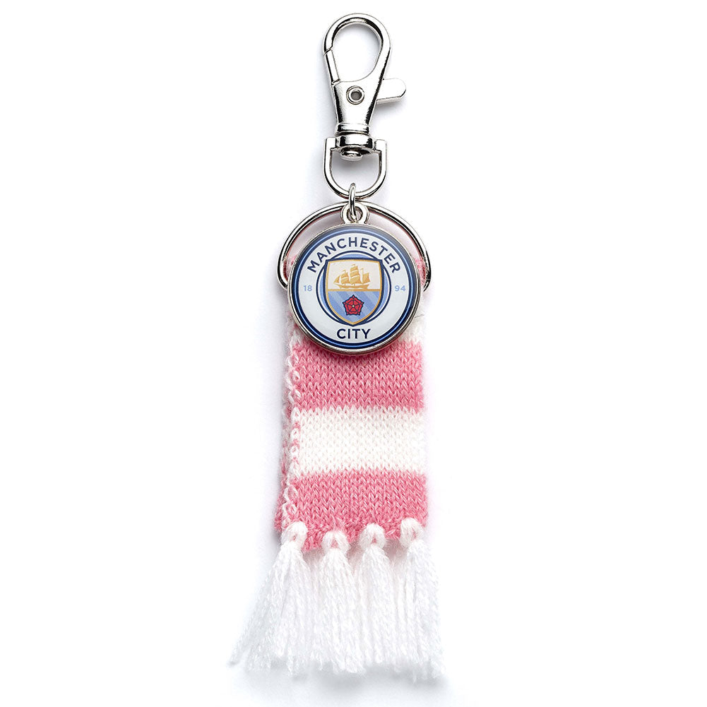 Manchester City FC Pink Bar Scarf Bag Charm: 2 - Keyrings By Manchester City