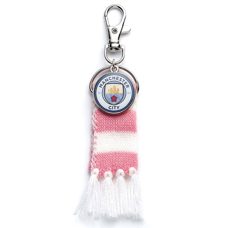 Manchester City FC Pink Bar Scarf Bag Charm: 2 - Keyrings By Manchester City