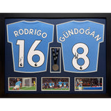 Rodri & Gundogan Signed Dual Framed Shirts: 1 - Signed Memorabilia By Manchester City
