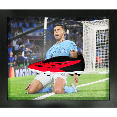 Rodri Signed Boot in Framed Display: 1 - Signed Memorabilia By Manchester City