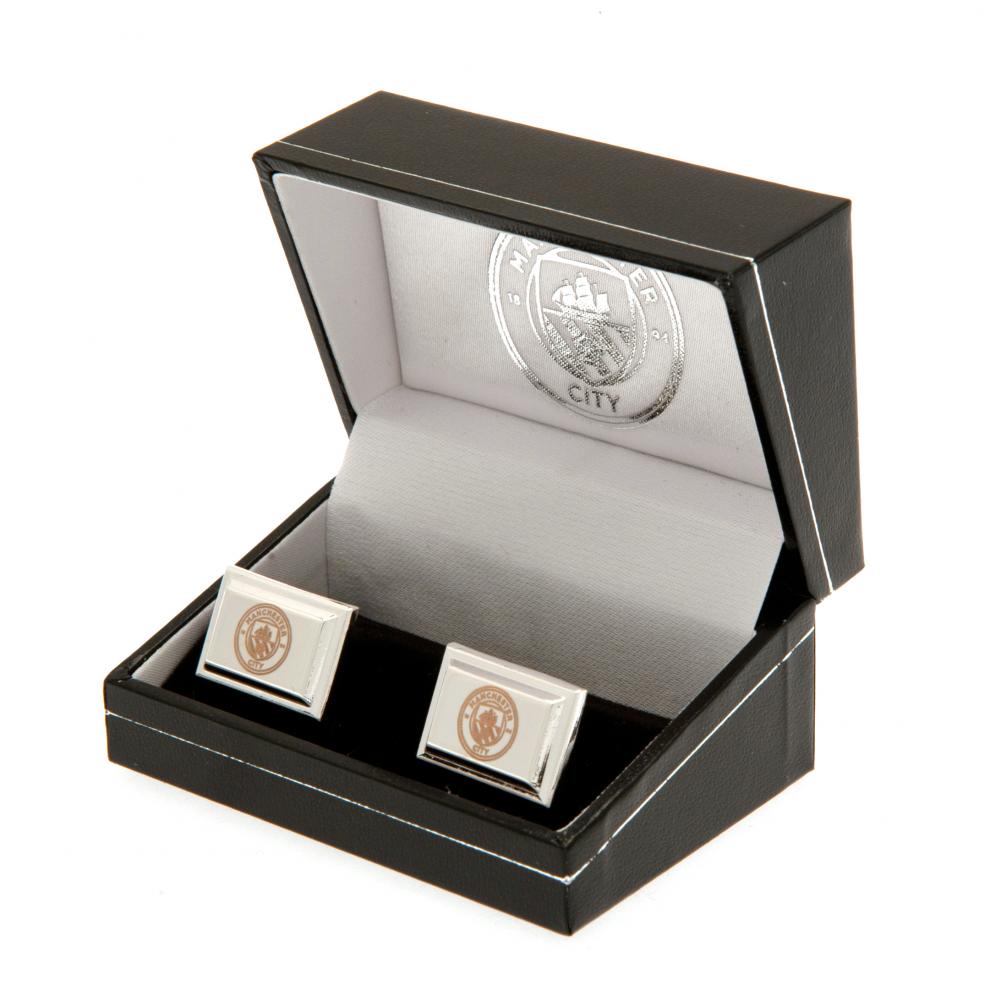 Manchester City FC Silver Plated Cufflinks: 1 - Cufflinks & Tie Slides By Manchester City