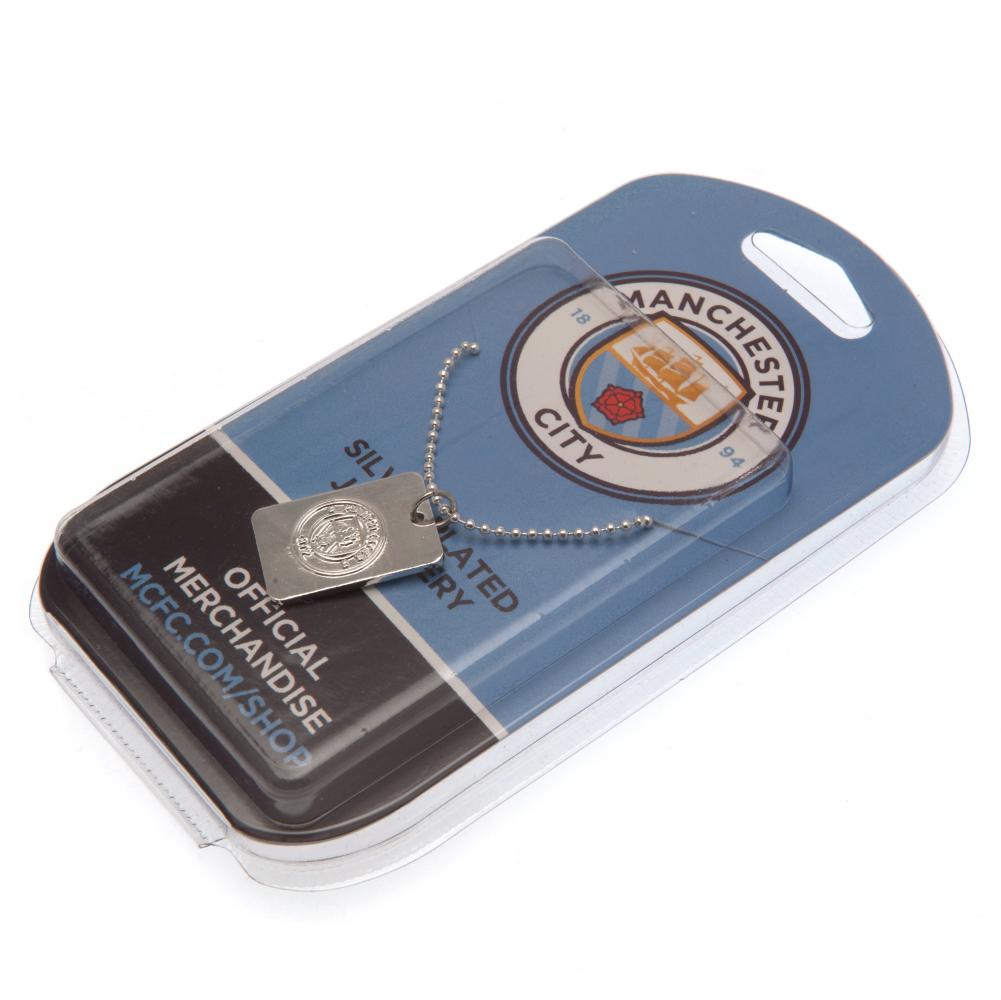 Manchester City FC Silver Plated Dog Tag & Chain: 1 - Jewellery By Manchester City