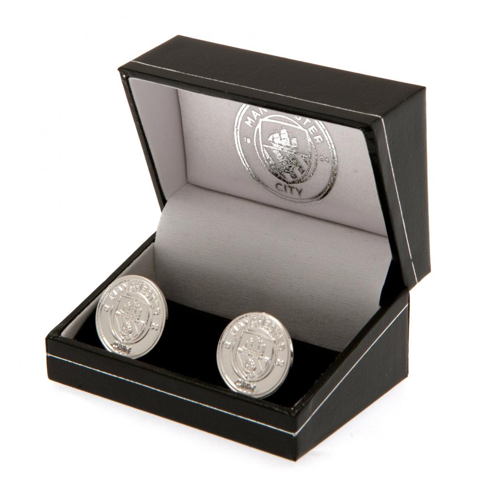 Manchester City FC Silver Plated Formed Cufflinks: 1 - Cufflinks & Tie Slides By Manchester City