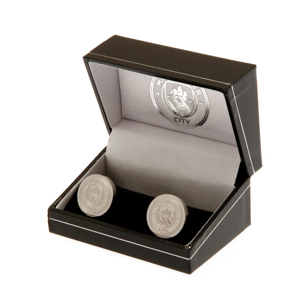 Manchester City FC Stainless Steel Formed Cufflinks: 1 - Cufflinks & Tie Slides By Manchester City