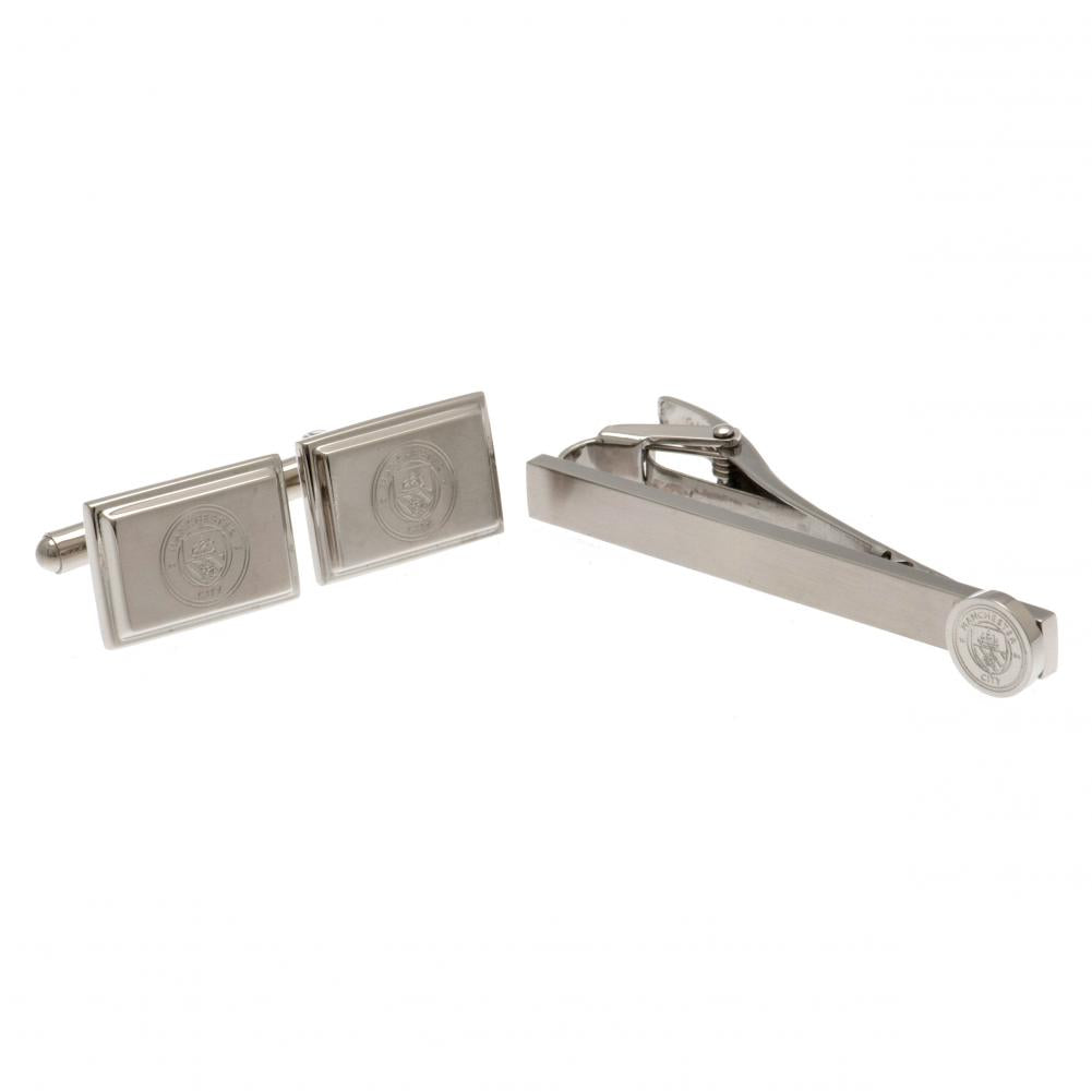 Manchester City FC Tie Slide and Cufflinks Set: 2 - Cufflinks & Tie Slides By Manchester City