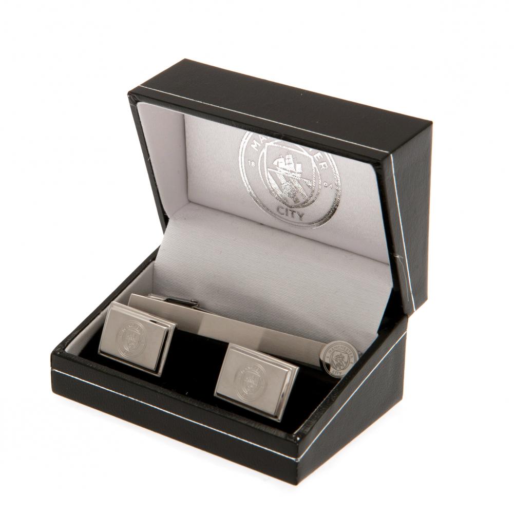 Manchester City FC Tie Slide and Cufflinks Set: 1 - Cufflinks & Tie Slides By Manchester City