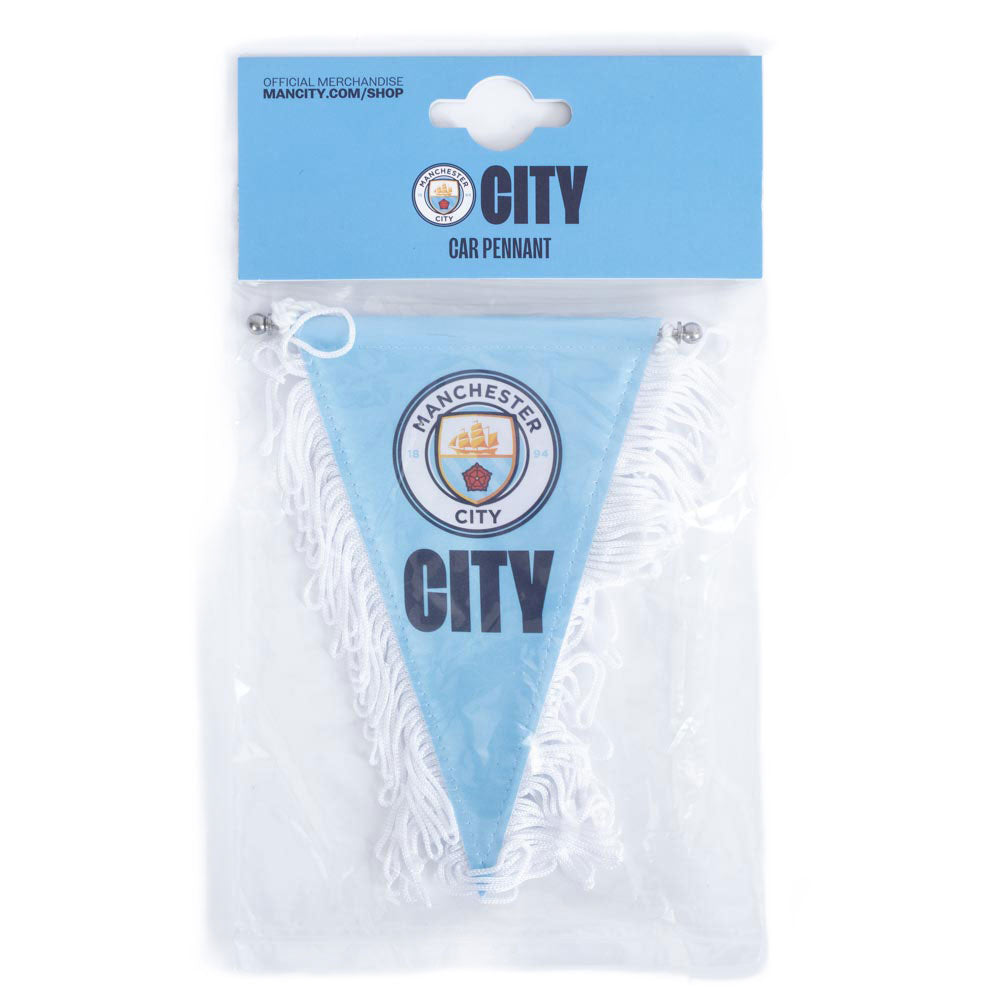 Manchester City FC Triangular Mini Pennant: 4 - Flags & Banners By Manchester City