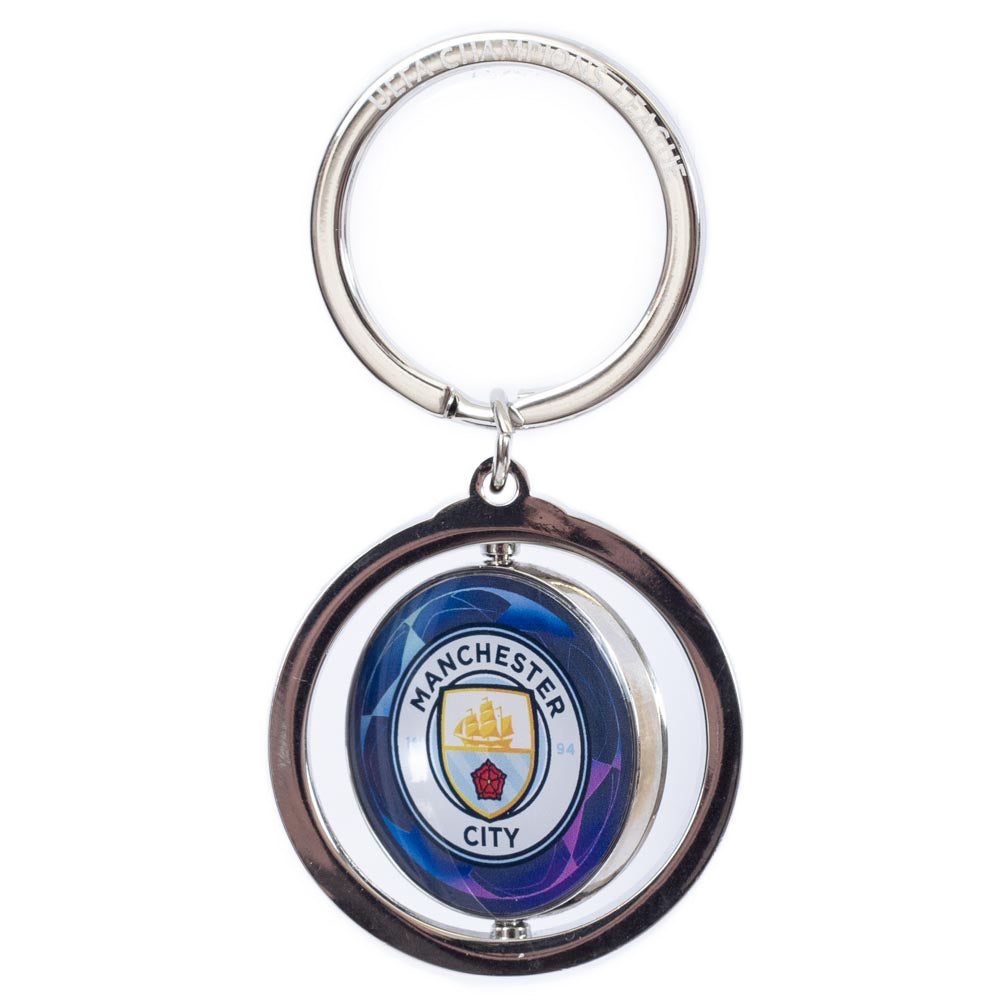 Manchester City FC UCL Spinner Keyring: 1 Keyrings By Manchester City