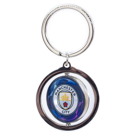 Manchester City FC UCL Spinner Keyring: 1 Keyrings By Manchester City