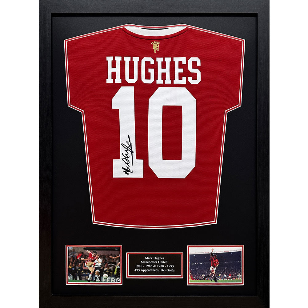 Framed 1985 Mark Hughes Signed Shirt: 1 - Signed Memorabilia By Manchester United