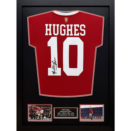 Framed 1985 Mark Hughes Signed Shirt: 1 - Signed Memorabilia By Manchester United
