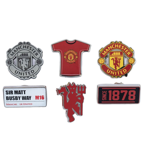 Manchester United FC 6pc Badge Set: 2 Badges By Manchester United